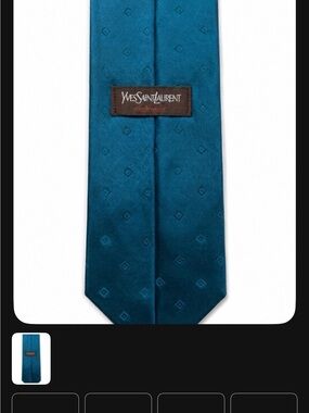 Yves Saint Laurent Teal Silk Tie